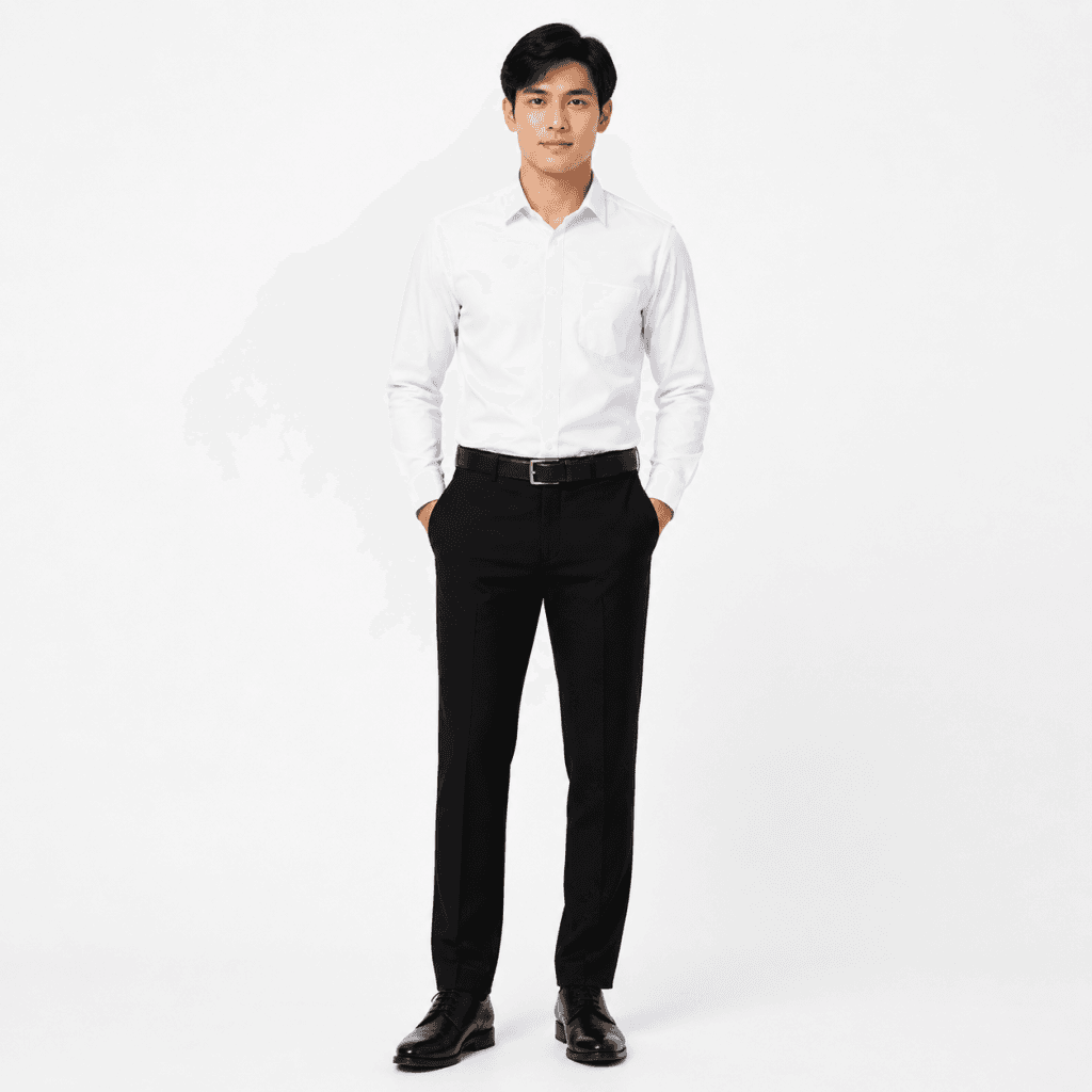 Kemeja Polos Putih Slim Fit Toyobo Fodu