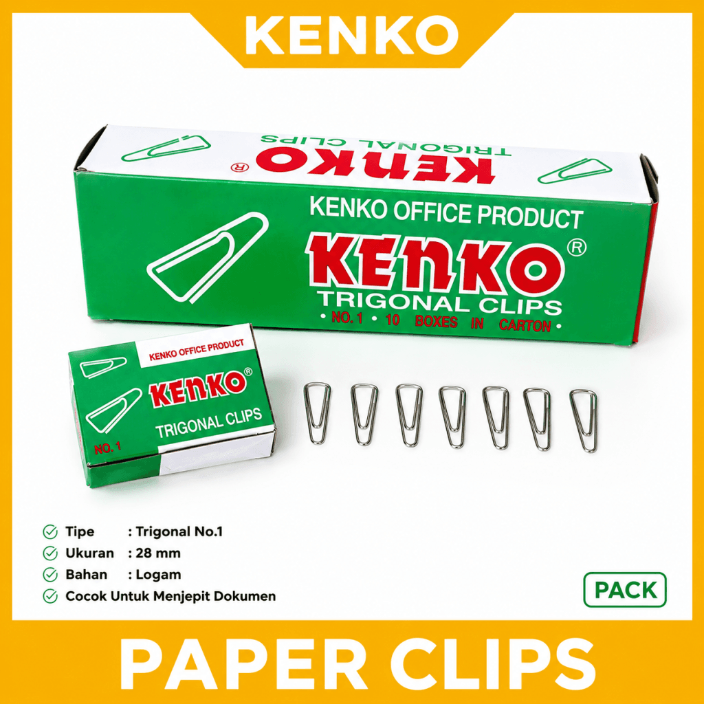 KENKO - Paper Clip Kertas No.1 Trigonal - Pack