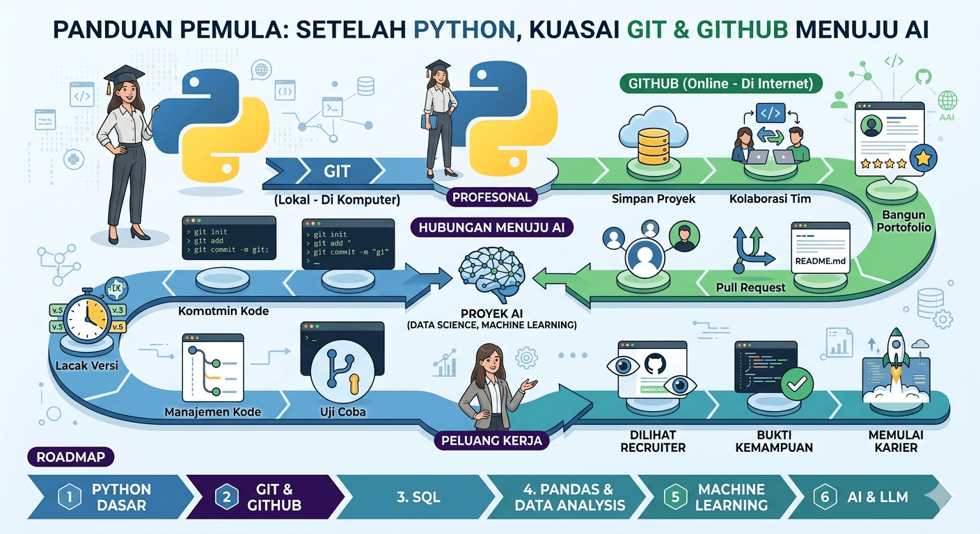Mengapa Harus Belajar Git dan GitHub Setelah Python? Panduan Pemula Menuju Dunia AI